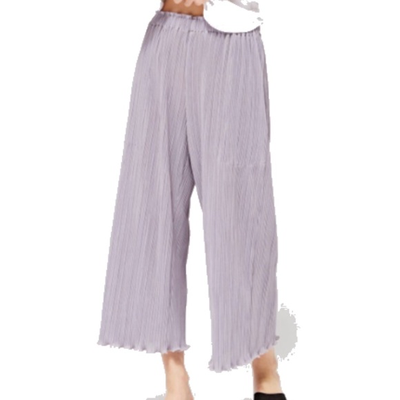 LACAUSA Pants - LACAUSA Mika Pleated Wide Pants in Fog